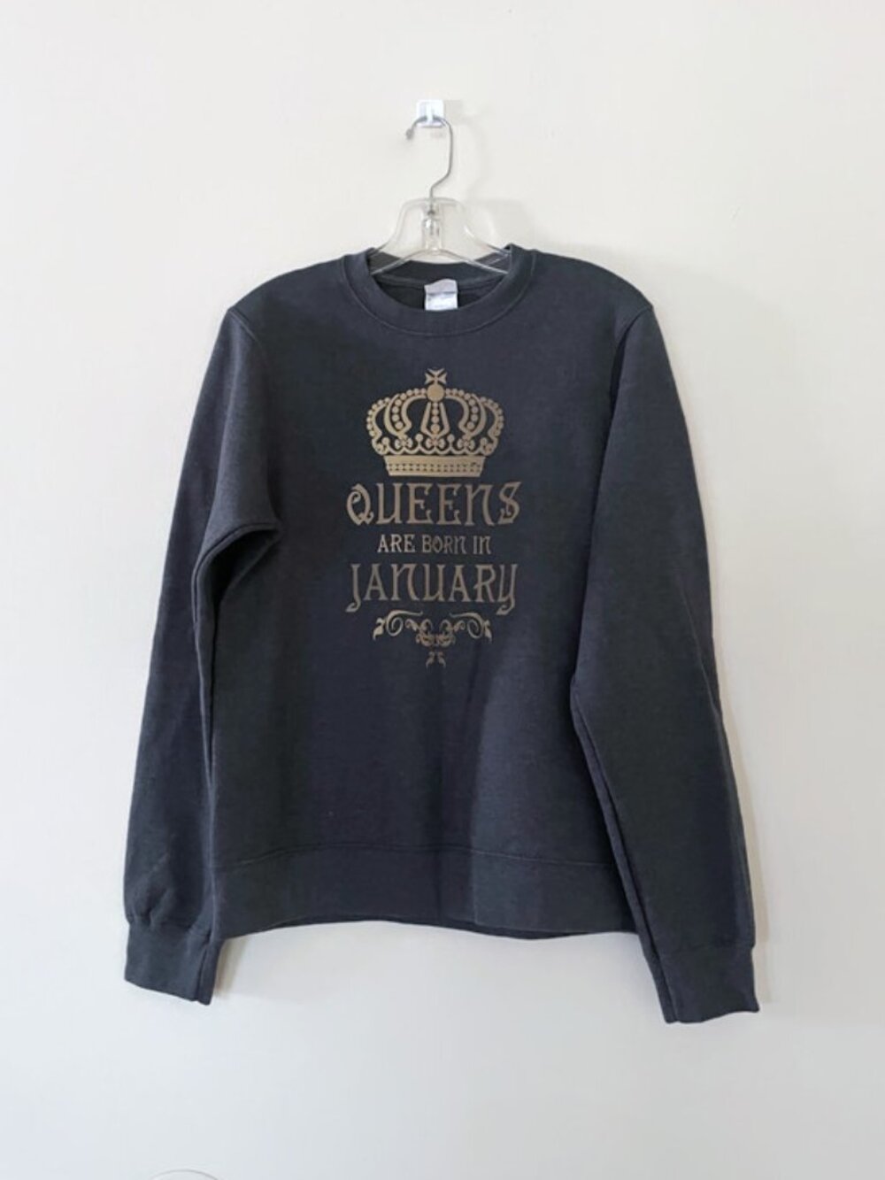 Port and Company Stylish sweater with this gray and gold graphic design